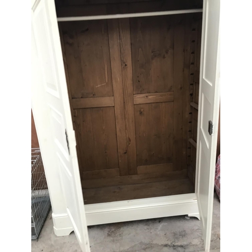 59 - A PAINTED PINE WARDROBE