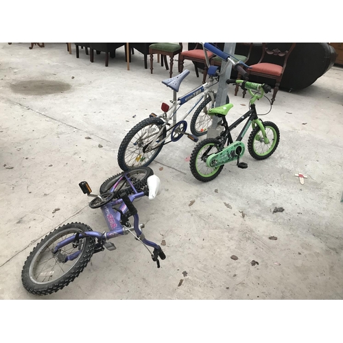 64 - THREE CHILD'S BICYCLES - TWO UNIVERSAL AND ONE SAXON