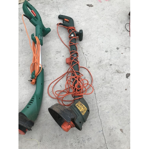 67 - THREE ITEMS - A QUALCAST HEDGE CUTTER AND TWO BLACK AND DECKER STRIMMERS ALL W/O