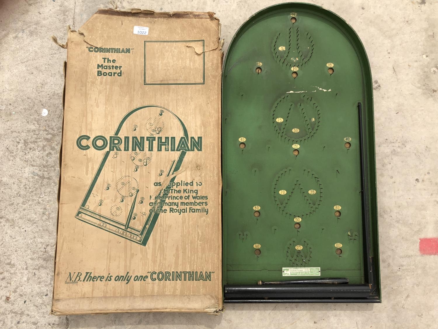 A BOXED VINTAGE 'CORINTHIAN' MASTER BAGATELLE BOARD