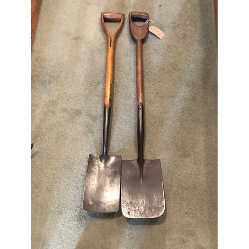 213 - TWO VINTAGE BRADES GARDENING SPADES