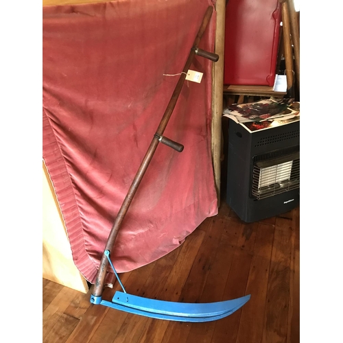 236 - A VINTAGE SCYTHE WITH BLUE BLADE