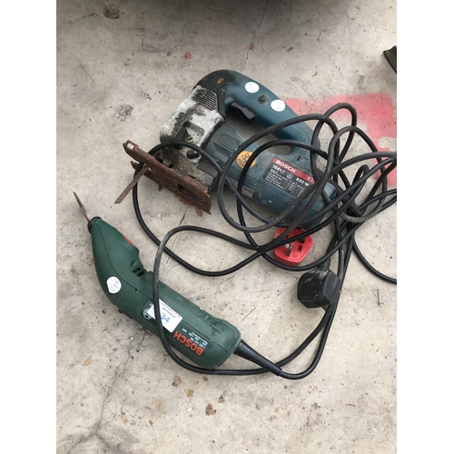 34 - TWO BOSCH ELECTRIC TOOLS - A PSE180E ELECTRIC SCRAPER AMD A 1581.7 JIGSAW - BOTH W/O