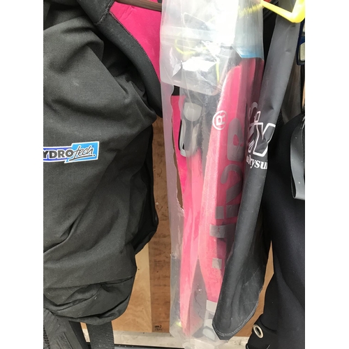 71 - THREE DIVER'S DRY SUITS AND VARIOUS ACCESSORIES