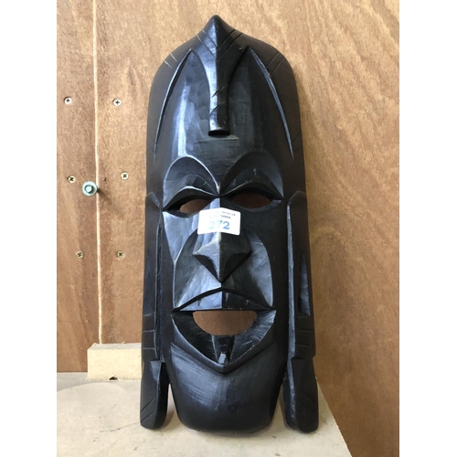 272 - AN AFRICAN WOODEN TRIBAL MASK