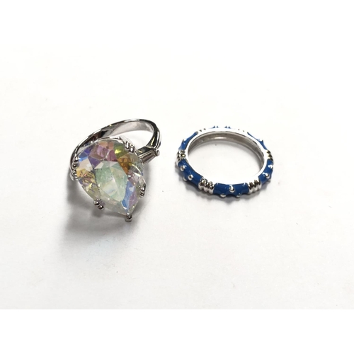 672 - TWO LADIES SILVER MODERN RINGS