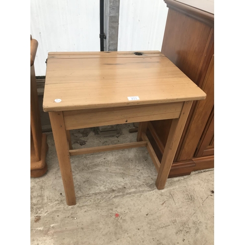 811 - A VINTAGE PINE SCHOOL DESK