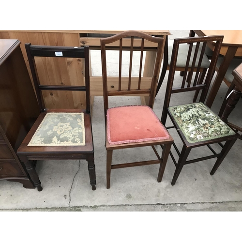 931 - THREE MAHOGANY BEDROOM CHAIRS