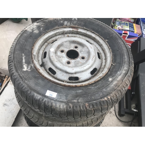 26 - FIVE WHEELS AND TYRES 185/70R/14