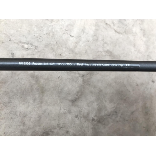 109 - AN AS NEW ABU GARCIA AGENDA 3.35 - 3.96 METRE FEEDER ROD WITH QUIVER TIPS AND ROD BAG