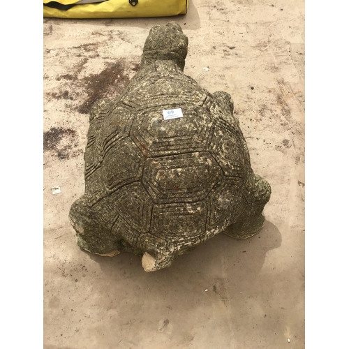 69 - A LARGE CONCRETE TORTOISE 76CM LONG AND APPROX 32CM HIGH