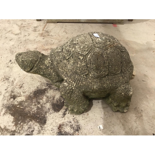 69 - A LARGE CONCRETE TORTOISE 76CM LONG AND APPROX 32CM HIGH