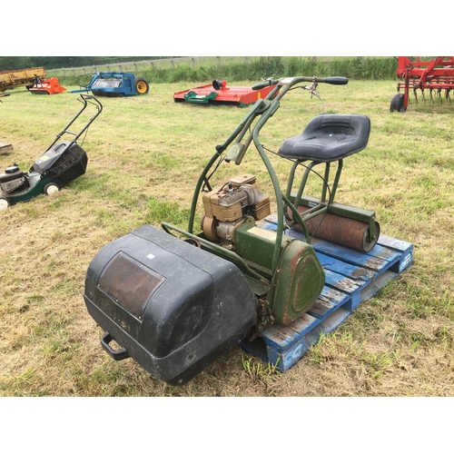 174 - A WEBB CYLINDER LAWNMOWER WITH ROLLER SEAT