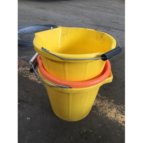 20 - THREE PLASTIC BUCKETS