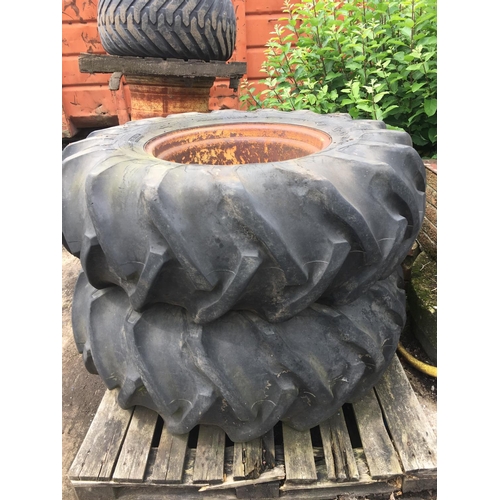 50 - A PAIR OF WHEELS AND TYRES GOODYEAR 18 4 26