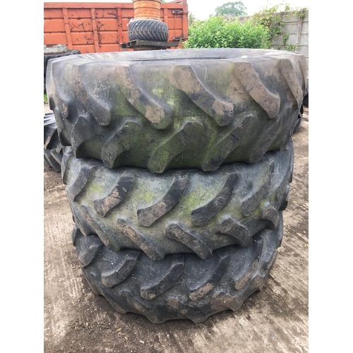 63 - THREE FIRESTONE TYRES 420 70 28