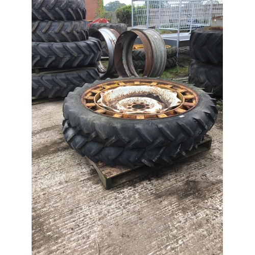 65 - A PAIR OF ROW CROP WHEELS AND TYRES MITCHELIN 8.3 44