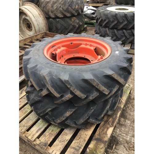 86 - A PAIR OF WHEELS AND TYRES STOMIL 11.2 24