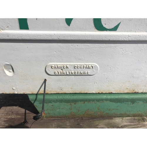 1 - AN ORIGINAL CAST PHONE BOX MADE BY CARRON CO, STIRLINGSHIRE, SCOTLAND, PAINTED IN IRISH COLOURS WITH... 