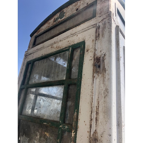 1 - AN ORIGINAL CAST PHONE BOX MADE BY CARRON CO, STIRLINGSHIRE, SCOTLAND, PAINTED IN IRISH COLOURS WITH... 