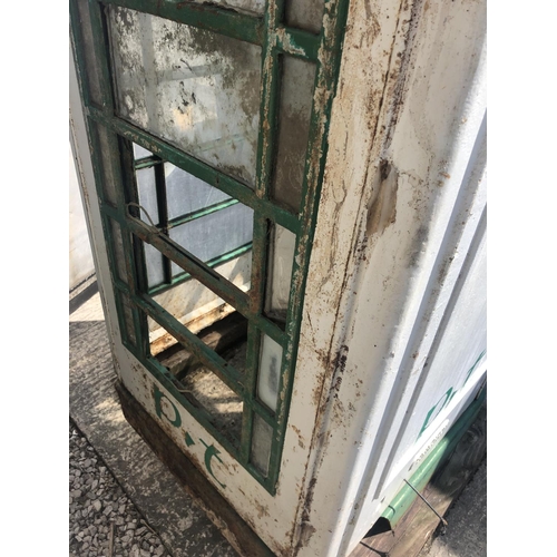 1 - AN ORIGINAL CAST PHONE BOX MADE BY CARRON CO, STIRLINGSHIRE, SCOTLAND, PAINTED IN IRISH COLOURS WITH... 