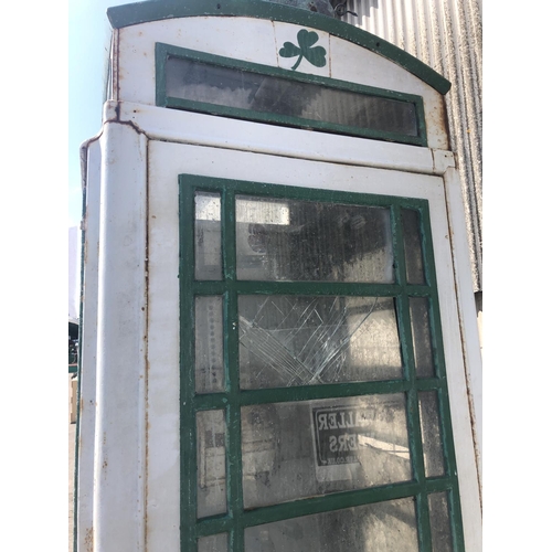 1 - AN ORIGINAL CAST PHONE BOX MADE BY CARRON CO, STIRLINGSHIRE, SCOTLAND, PAINTED IN IRISH COLOURS WITH... 