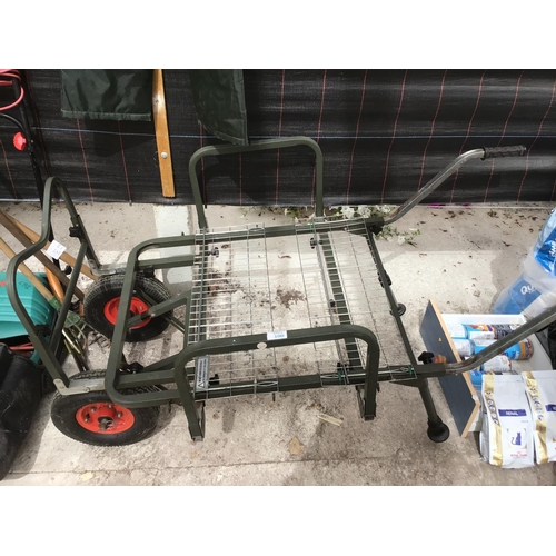 100 - A FOLDING FISHING TROLLEY WITH REMOVABLE WHEELS