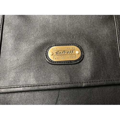 484 - A BLACK LEATHER 'EXPRESS' BAG