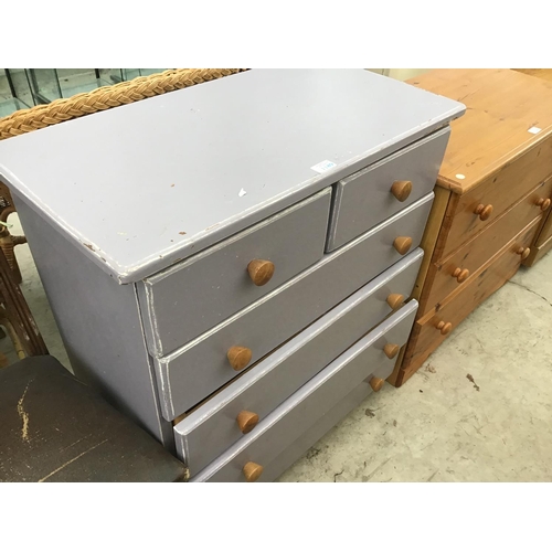 1189 - A PAINTED PINE CHEST OF DRAWERS