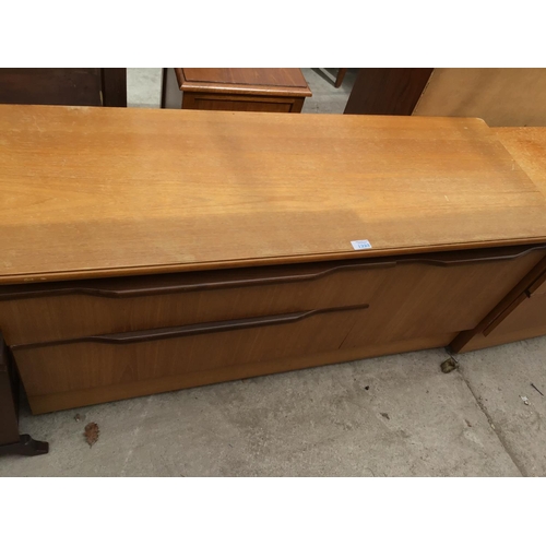 1223 - TWO LOW RETRO TEAK SIDEBOARDS