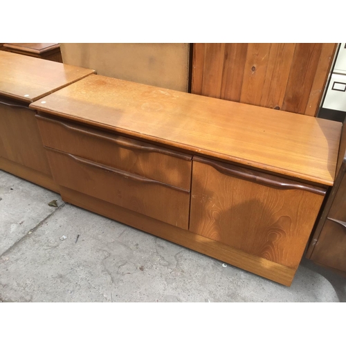 1223 - TWO LOW RETRO TEAK SIDEBOARDS