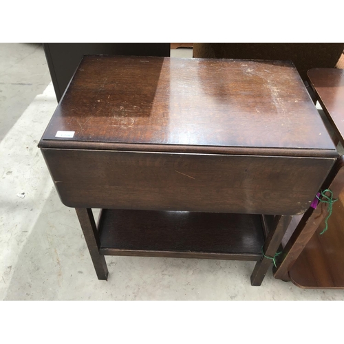 1296 - A DROP LEAF TABLE AND SIDE TABLE (2)