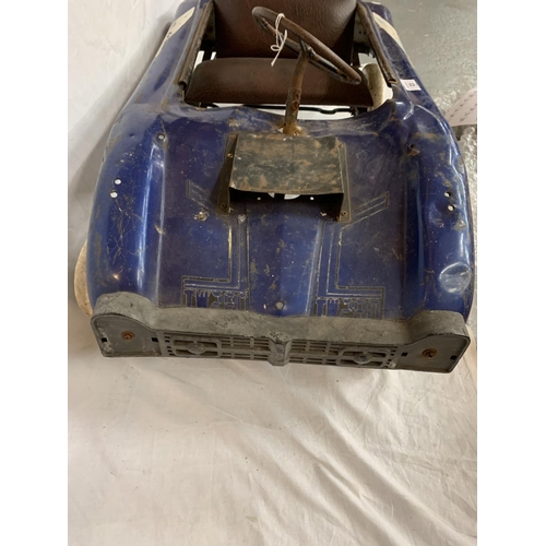 23 - A VINTAGE TORING WOEI CHILDRENS PEDAL RACING CAR IN BLUE