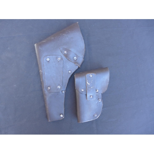 318 - TWO BLACK LEATHER PISTOL HOLSTERS