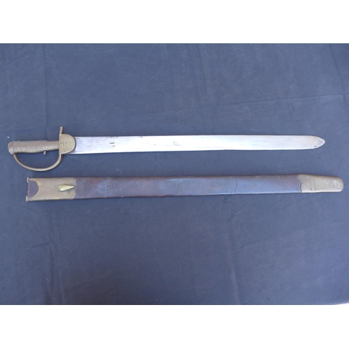 333 - A BAKER RIFLE BAYONET AND SCABBARD - 54 CM BLADE