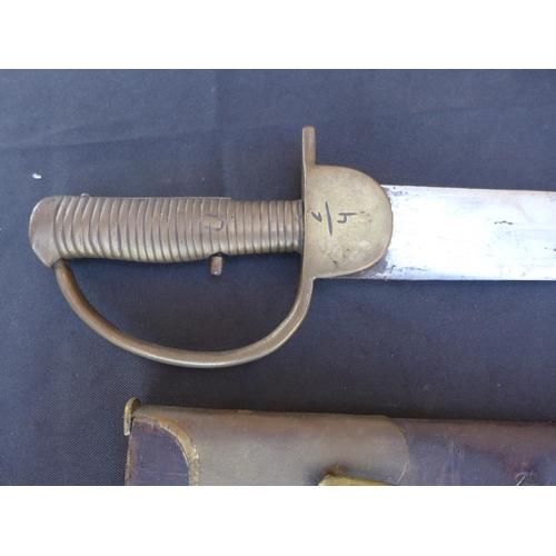 333 - A BAKER RIFLE BAYONET AND SCABBARD - 54 CM BLADE