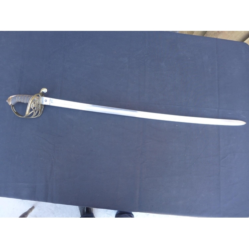 336 - A VICTORIAN ARTILLERY OFFICER'S SWORD - 83 CM BLADE