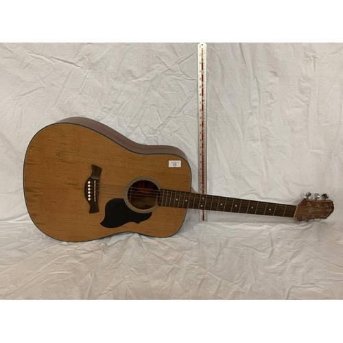 13 - TWO ACCOUSTIC GUITARS TO INCLUDE A CRAFTER ACCOUSTIC GUITAR AND AN ELEVATION ACOUSTIC GUITAR