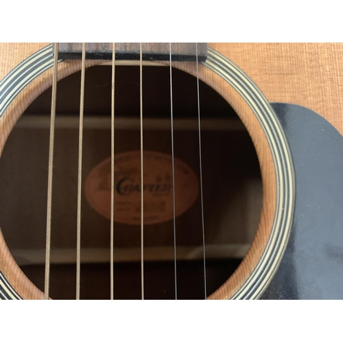 13 - TWO ACCOUSTIC GUITARS TO INCLUDE A CRAFTER ACCOUSTIC GUITAR AND AN ELEVATION ACOUSTIC GUITAR