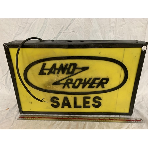 20 - A 'LAND ROVER SALES' ILLUMINATED LIGHT BOX SIGN