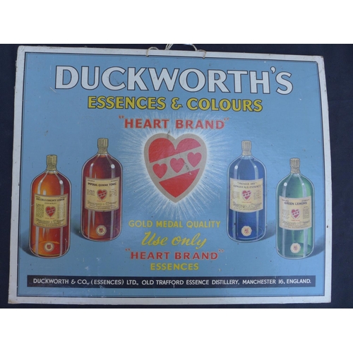 134 - A DUCKWORTH ESSENCES ADVERTISING BOARD - 36 CM X 44 CM