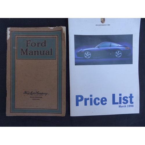 142 - A 1926 FORD MODEL T INSTRUCTION MANUAL AND A PORSCHE PRICE LIST