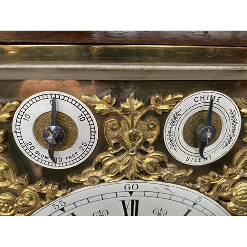 211 - A CIRCA 1890 WALNUT BRACKET CLOCK BY LENZKIRCH, GERMANY, HAVING EIGHT DAY MOVEMENT WITH STRIKING AND... 