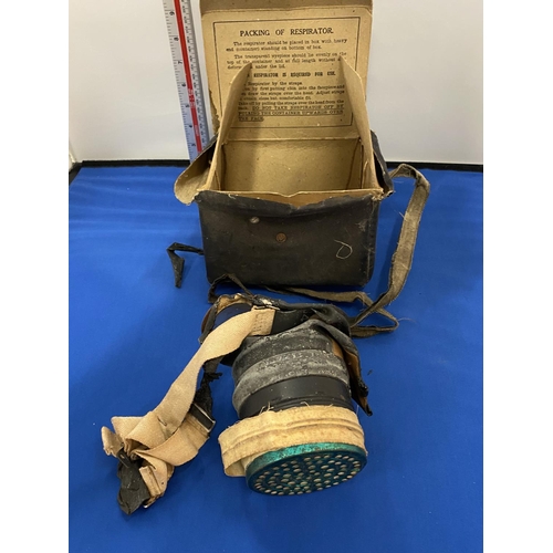 362 - A JOHN GOWANS GAS MASK AND CASE