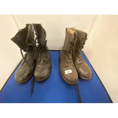 397 - TWO PAIRS OF MILITARY BOOTS