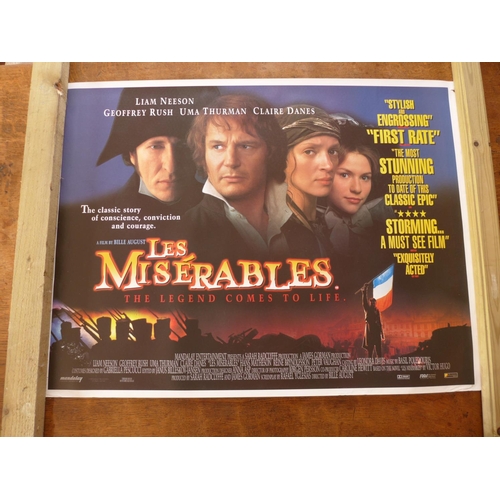 210 - SIX FILM POSTERS, 76 X 99 CM, TITLES 'LES MISERABLES', 'LEAVING LAS VEGAS', 'A NIGHT AT THE ROXBURY'... 