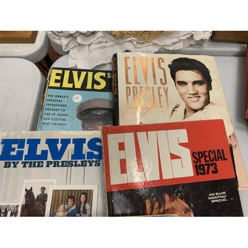 103 - FIVE ELVIS BOOKS TO INCLUDE ELVIS SPECIAL 1973, ELVIS BY THE PRESLEYS