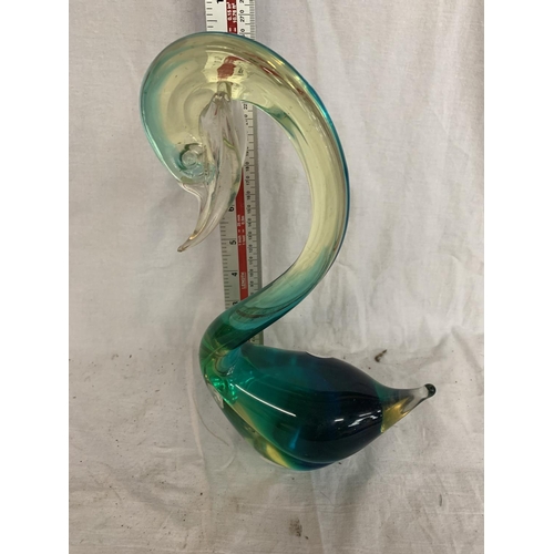 117 - A BELIEVED MURANO GLASS SWAN