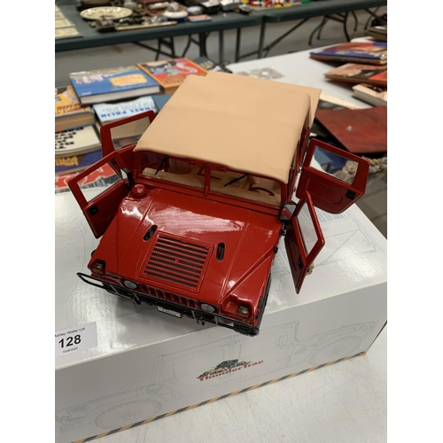 128 - A BOXED THUNDER TRACK RED JEEP STYLE CAR