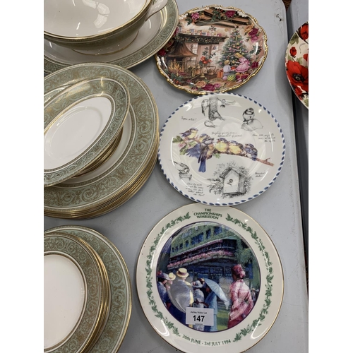 147 - VARIOUS ROYAL DOULTON ENGLISH RENAISSANCE  DINNERWARE ITEMS TO INCLUDE TWO LIDDED SERVING DISHES, PL... 